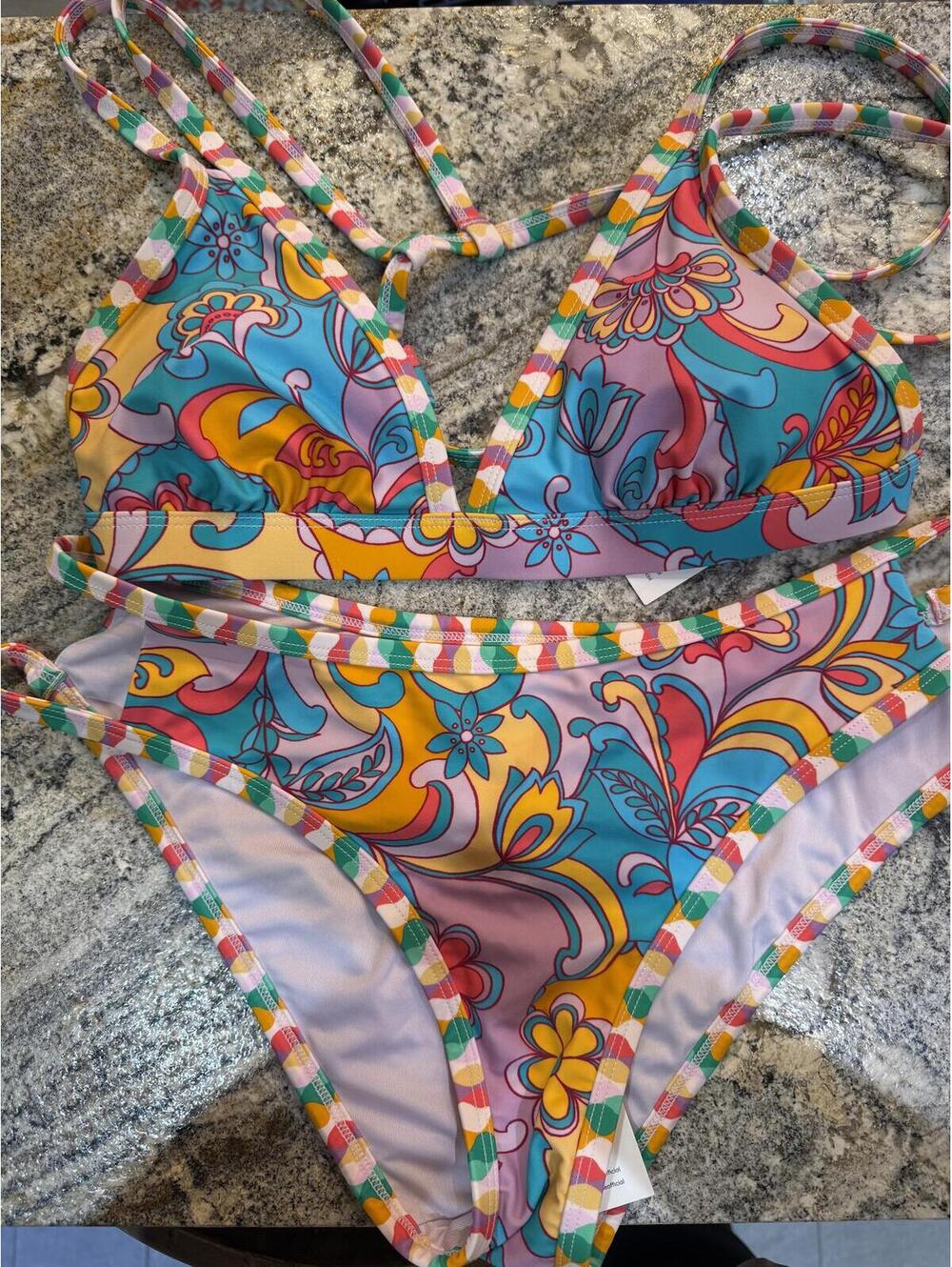 Cupshe Colorful Floral Print Bikini Set